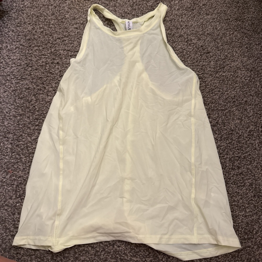 Athleta Light Yellow Racerback Performance Tank